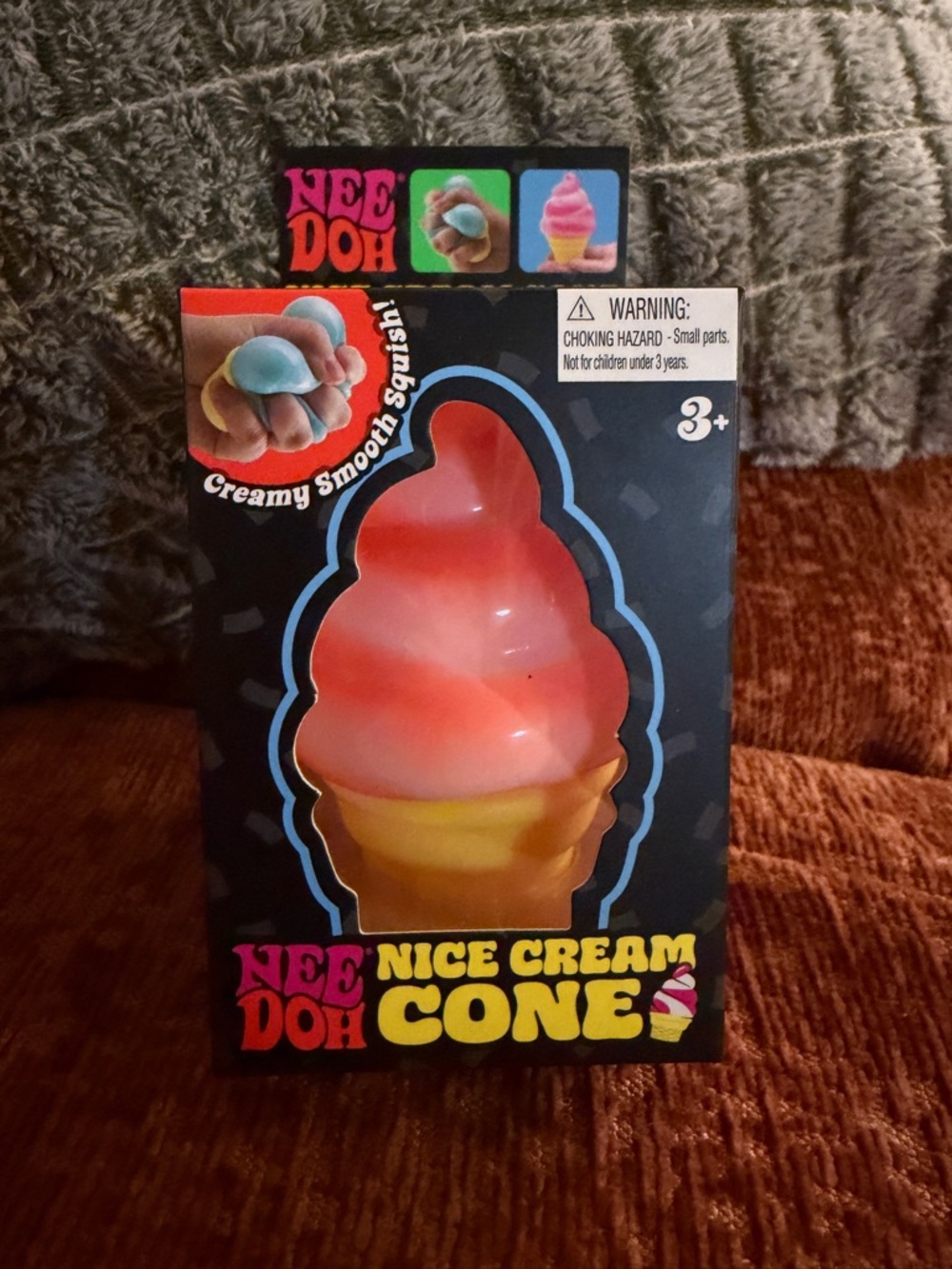 NeeDoh Nice Cream Cone Sensory Squeeze Toy 9cm 3.5inches orange 🍊